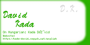 david kada business card